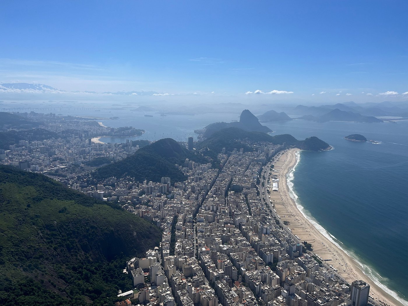 Vista aérea de Copacabana e Ipanema